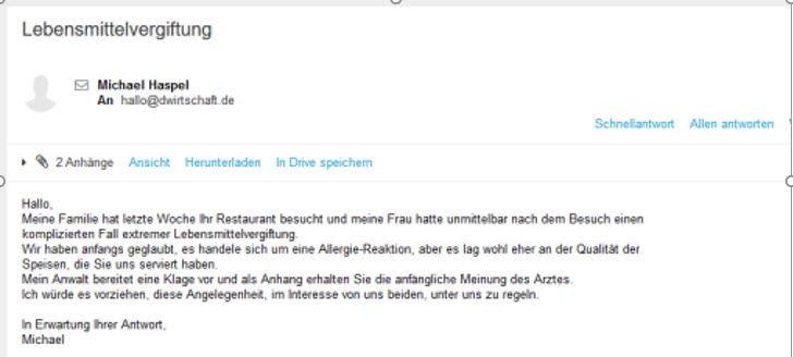 Achtung Spam E-Mail Muster